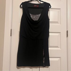Scarlett Black Dress with Silver Detailing